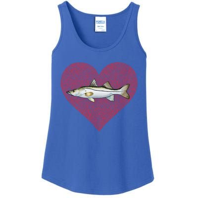 Snook Valentines Day Fish Love Fingerprint Gift Ladies Essential Tank