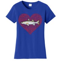 Snook Valentines Day Fish Love Fingerprint Gift Women's T-Shirt