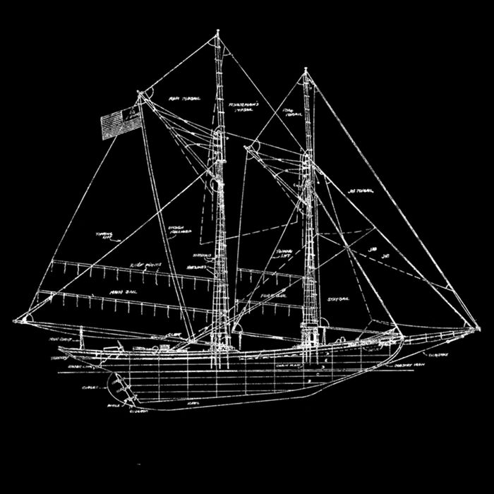 Sailboat Vintage Distressed Blueprint Sailboat Vacation Gift Bucket Hat