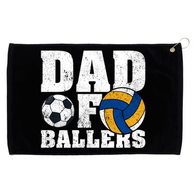 Soccer Volleyball Dad Funny Dad Of Ballers Fathers Day Gift Grommeted Golf Towel