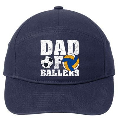 Soccer Volleyball Dad Funny Dad Of Ballers Fathers Day Gift 7-Panel Snapback Hat