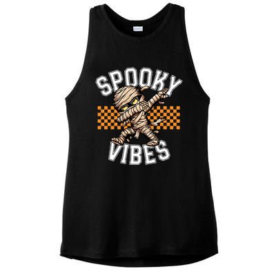 Spooky Vibes Dabbing Mummy Dab Dance Squad Halloween Funny Gift Ladies PosiCharge Tri-Blend Wicking Tank