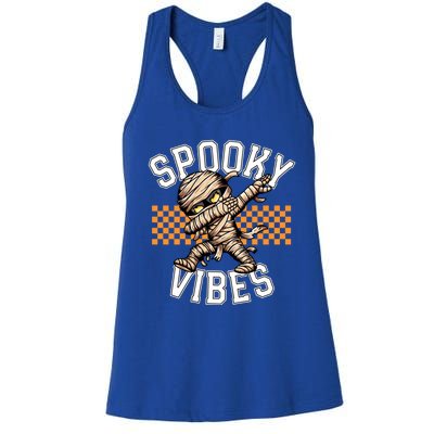 Spooky Vibes Dabbing Mummy Dab Dance Squad Halloween Funny Gift Women's Racerback Tank