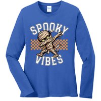 Spooky Vibes Dabbing Mummy Dab Dance Squad Halloween Funny Gift Ladies Long Sleeve Shirt