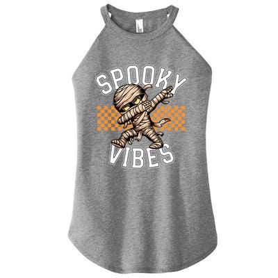 Spooky Vibes Dabbing Mummy Dab Dance Squad Halloween Funny Gift Women's Perfect Tri Rocker Tank