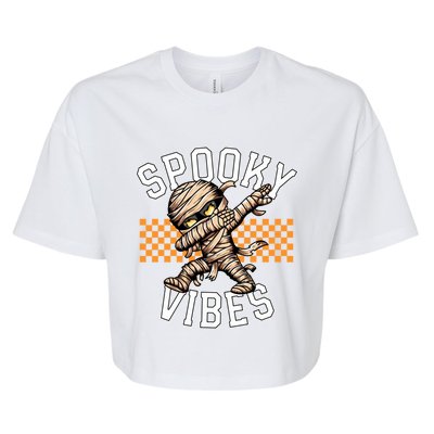 Spooky Vibes Dabbing Mummy Dab Dance Squad Halloween Funny Gift Bella+Canvas Jersey Crop Tee