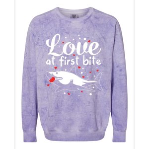 Sharks Valentines Day Crusher Heart Love Great White Shark Funny Gift Colorblast Crewneck Sweatshirt