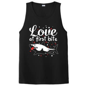 Sharks Valentines Day Crusher Heart Love Great White Shark Funny Gift PosiCharge Competitor Tank