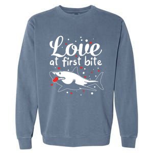 Sharks Valentines Day Crusher Heart Love Great White Shark Funny Gift Garment-Dyed Sweatshirt