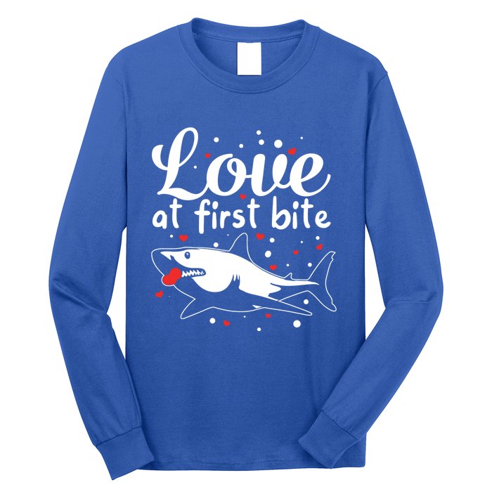 Sharks Valentines Day Crusher Heart Love Great White Shark Funny Gift Long Sleeve Shirt