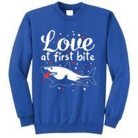 Sharks Valentines Day Crusher Heart Love Great White Shark Funny Gift Sweatshirt