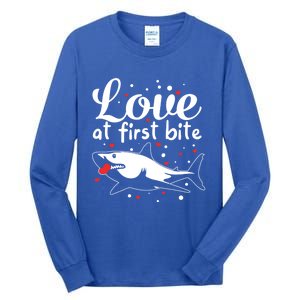 Sharks Valentines Day Crusher Heart Love Great White Shark Funny Gift Tall Long Sleeve T-Shirt