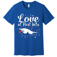 Sharks Valentines Day Crusher Heart Love Great White Shark Funny Gift Premium T-Shirt