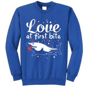 Sharks Valentines Day Crusher Heart Love Great White Shark Funny Gift Tall Sweatshirt