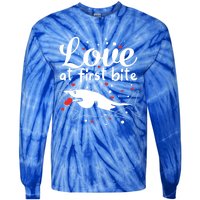 Sharks Valentines Day Crusher Heart Love Great White Shark Funny Gift Tie-Dye Long Sleeve Shirt