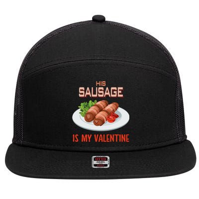 Sausage Valentines Day Funny Gift For Her Naughty Adult Cool Gift 7 Panel Mesh Trucker Snapback Hat