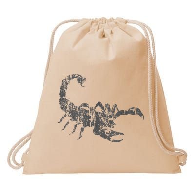 Scorpion Vintage Design Distressed Scorpion Print Drawstring Bag
