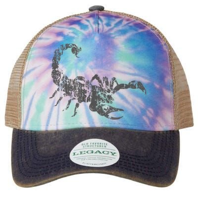 Scorpion Vintage Design Distressed Scorpion Print Legacy Tie Dye Trucker Hat
