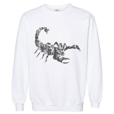 Scorpion Vintage Design Distressed Scorpion Print Garment-Dyed Sweatshirt