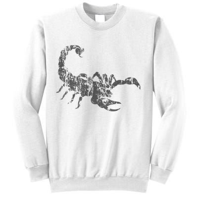 Scorpion Vintage Design Distressed Scorpion Print Sweatshirt