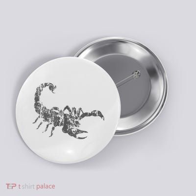 Scorpion Vintage Design Distressed Scorpion Print Button