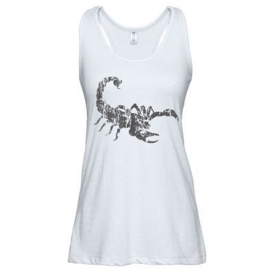 Scorpion Vintage Design Distressed Scorpion Print Ladies Essential Flowy Tank