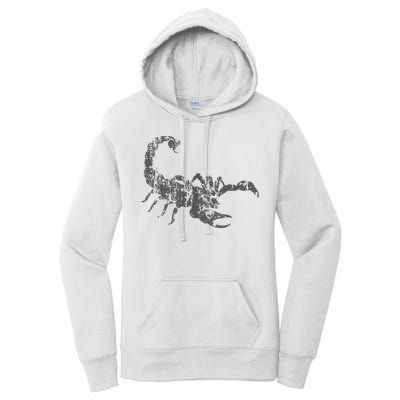 Scorpion Vintage Design Distressed Scorpion Print Women's Pullover Hoodie