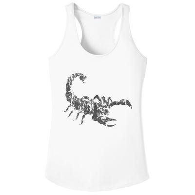 Scorpion Vintage Design Distressed Scorpion Print Ladies PosiCharge Competitor Racerback Tank