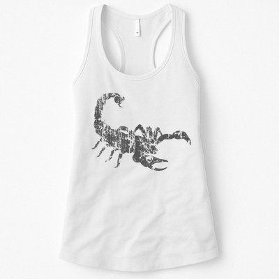 Scorpion Vintage Design Distressed Scorpion Print Womens Tank Top