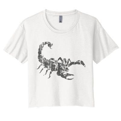 Scorpion Vintage Design Distressed Scorpion Print Crop Top