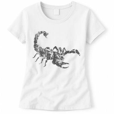 Scorpion Vintage Design Distressed Scorpion Print Womens T-Shirt