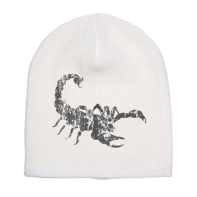 Scorpion Vintage Design Distressed Scorpion Print Short Acrylic Beanie