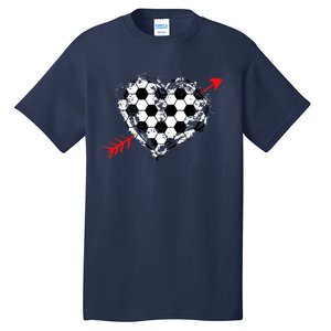 Soccer Valentines Day Soccer Ball Cupid's Arrow Heart Tall T-Shirt