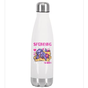 Spending Valentine's Day With My Sloth Cute Gift Stainless Steel Insulated Water Bottle