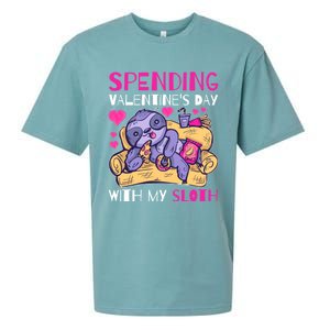 Spending Valentine's Day With My Sloth Cute Gift Sueded Cloud Jersey T-Shirt