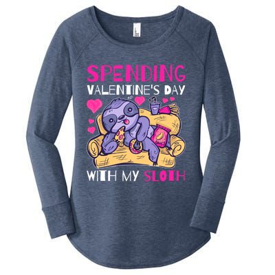 Spending Valentine's Day With My Sloth Gift Women's Perfect Tri Tunic Long Sleeve Shirt