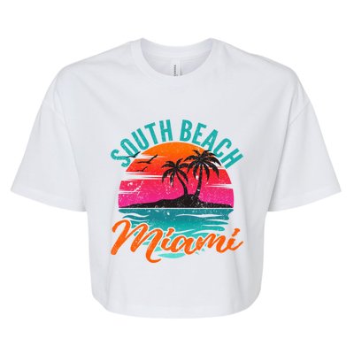 Sunset Vacation Distressed Grunge Gift Bella+Canvas Jersey Crop Tee