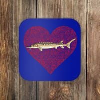 Sturgeon Valentines Day Fish Love Fingerprint Cool Gift Coaster