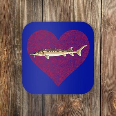 Sturgeon Valentines Day Fish Love Fingerprint Cool Gift Coaster