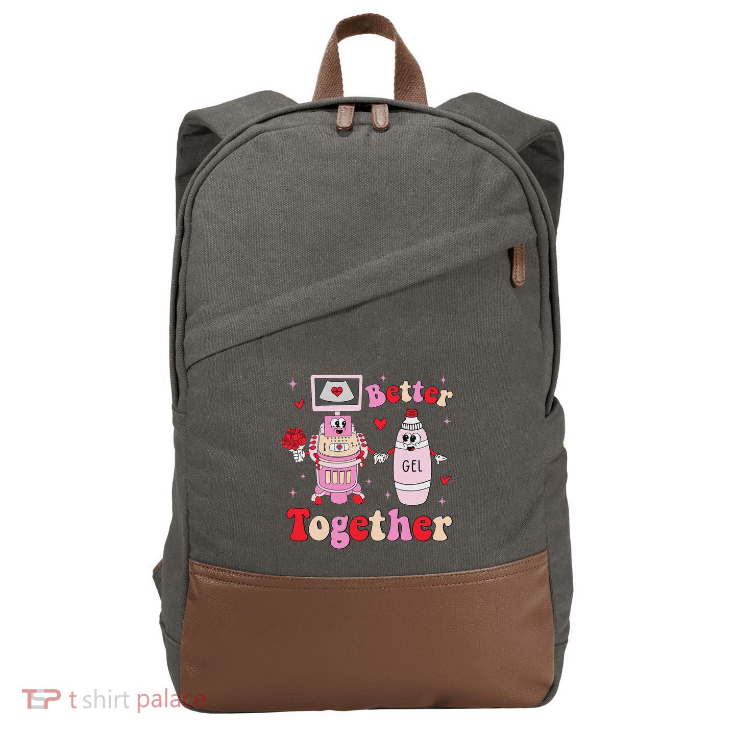 Sonographer ValentineS Day Rdms Ultrasound Technologist Cotton Canvas Backpack