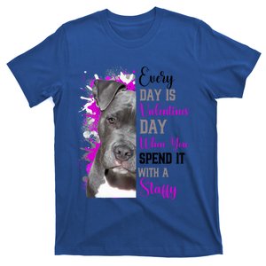 Staffy Valentines Day Mom Dogs Staffordshire Bull Terrier Funny Gift T-Shirt