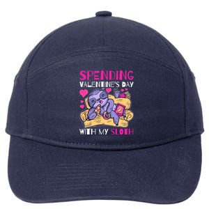 Spending Valentine's Day With My Sloth Gift 7-Panel Snapback Hat