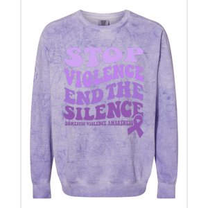 Stop Violence End the Silence Domestic Violence Awareness Colorblast Crewneck Sweatshirt