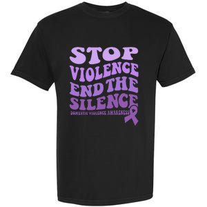 Stop Violence End the Silence Domestic Violence Awareness Garment-Dyed Heavyweight T-Shirt