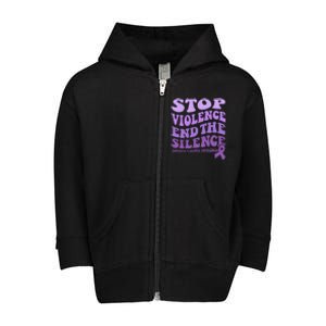 Stop Violence End the Silence Domestic Violence Awareness Toddler Zip Fleece Hoodie