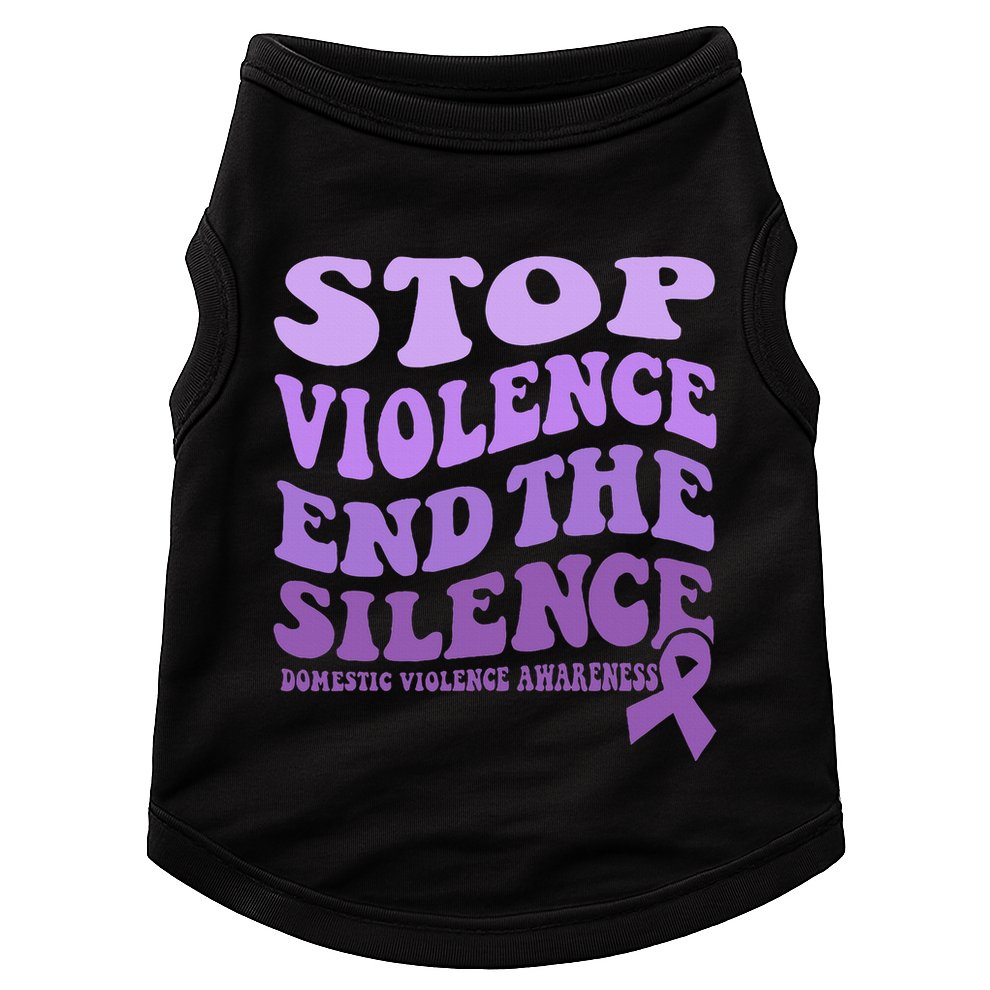 Stop Violence End the Silence Domestic Violence Awareness Doggie Tank