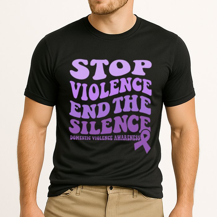 Stop Violence End the Silence Domestic Violence Awareness Cooling Performance Crew T-Shirt
