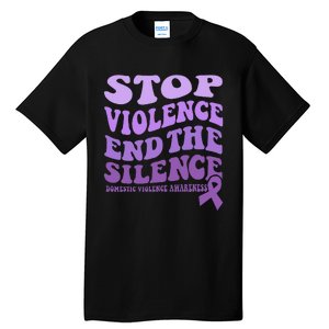 Stop Violence End the Silence Domestic Violence Awareness Tall T-Shirt