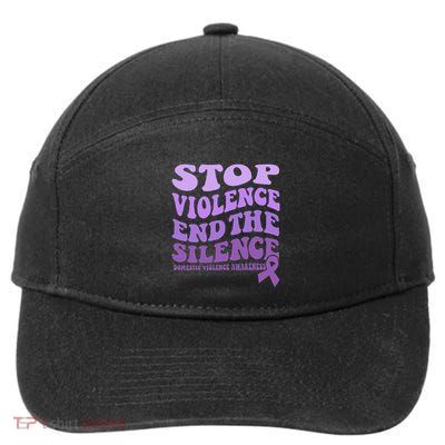Stop Violence End the Silence Domestic Violence Awareness 7-Panel Snapback Hat