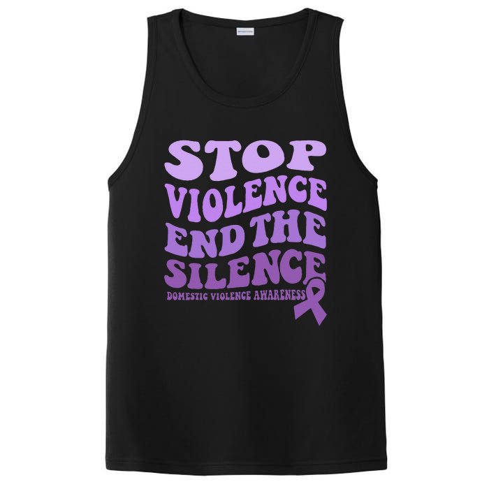 Stop Violence End the Silence Domestic Violence Awareness PosiCharge Competitor Tank